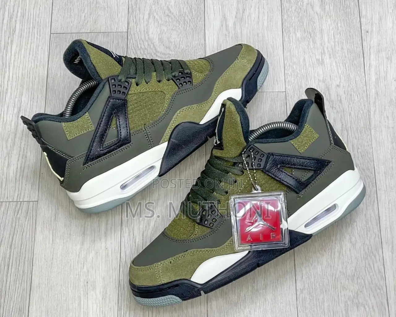 High Quality Jordan 4 Olive / Black Cat / Grey