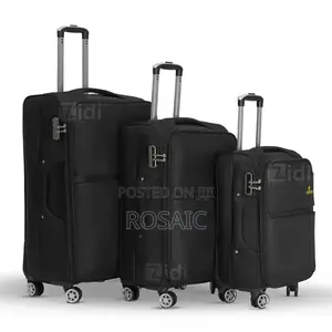 Black 3 in 1 Fibre Laxurious Suitcase Briefcase Travel Bag