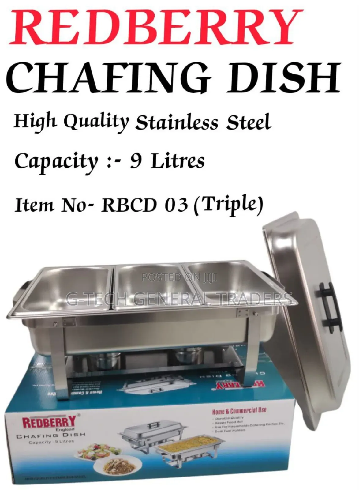 Red Berry 9l Tripple Chafing Dishes