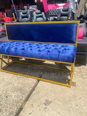 Blue Velvet Waiting Chair