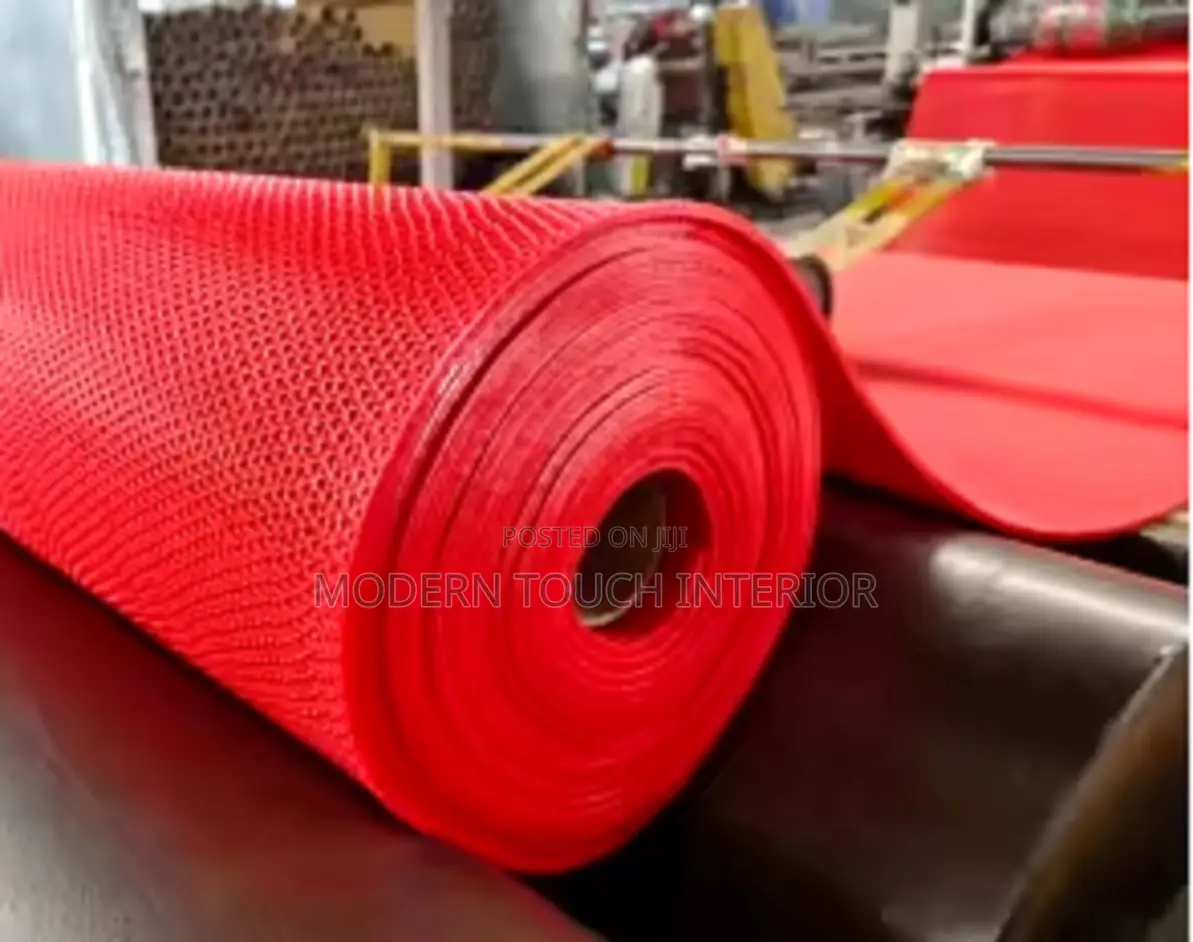 Red Perforted PVC Spaghetti Carpet