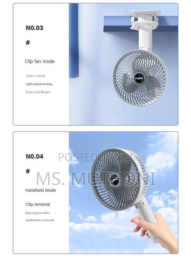Rechargeable Desktop Fan, - thumbnail 2