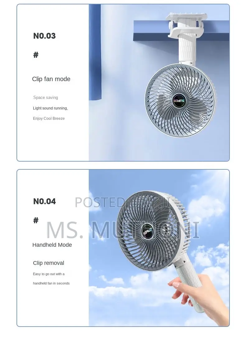 Rechargeable Desktop Fan,