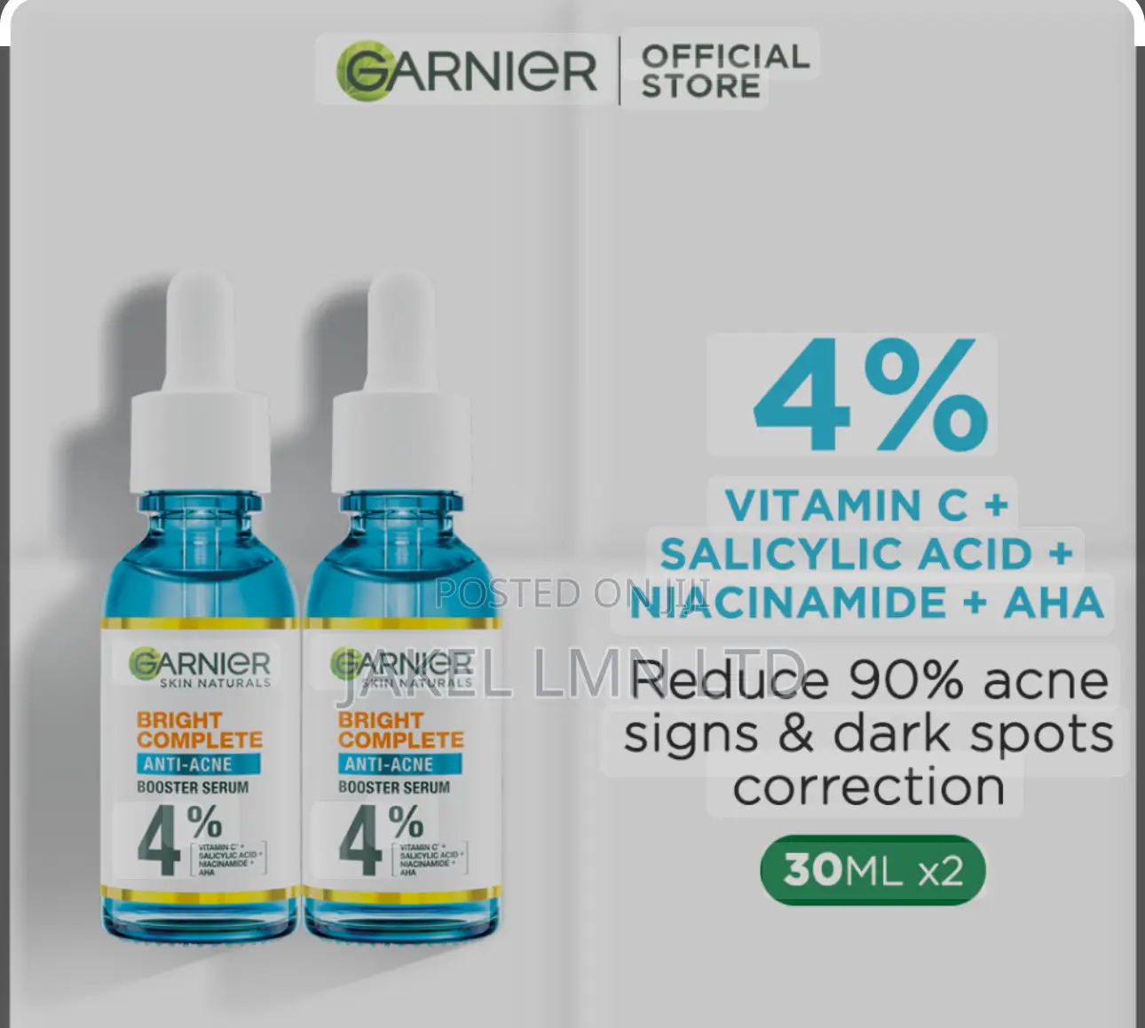 Garnier Bright Complete Anti-Acne Booster Serum -30ml