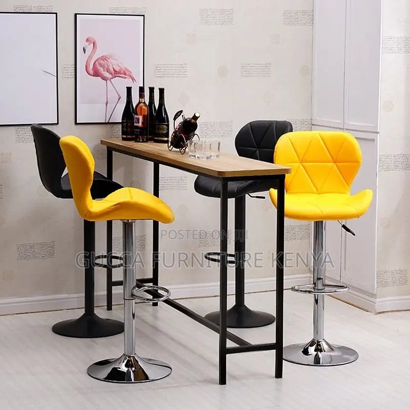 Home Chairs: Flexible Height Leather Swivel Barstool