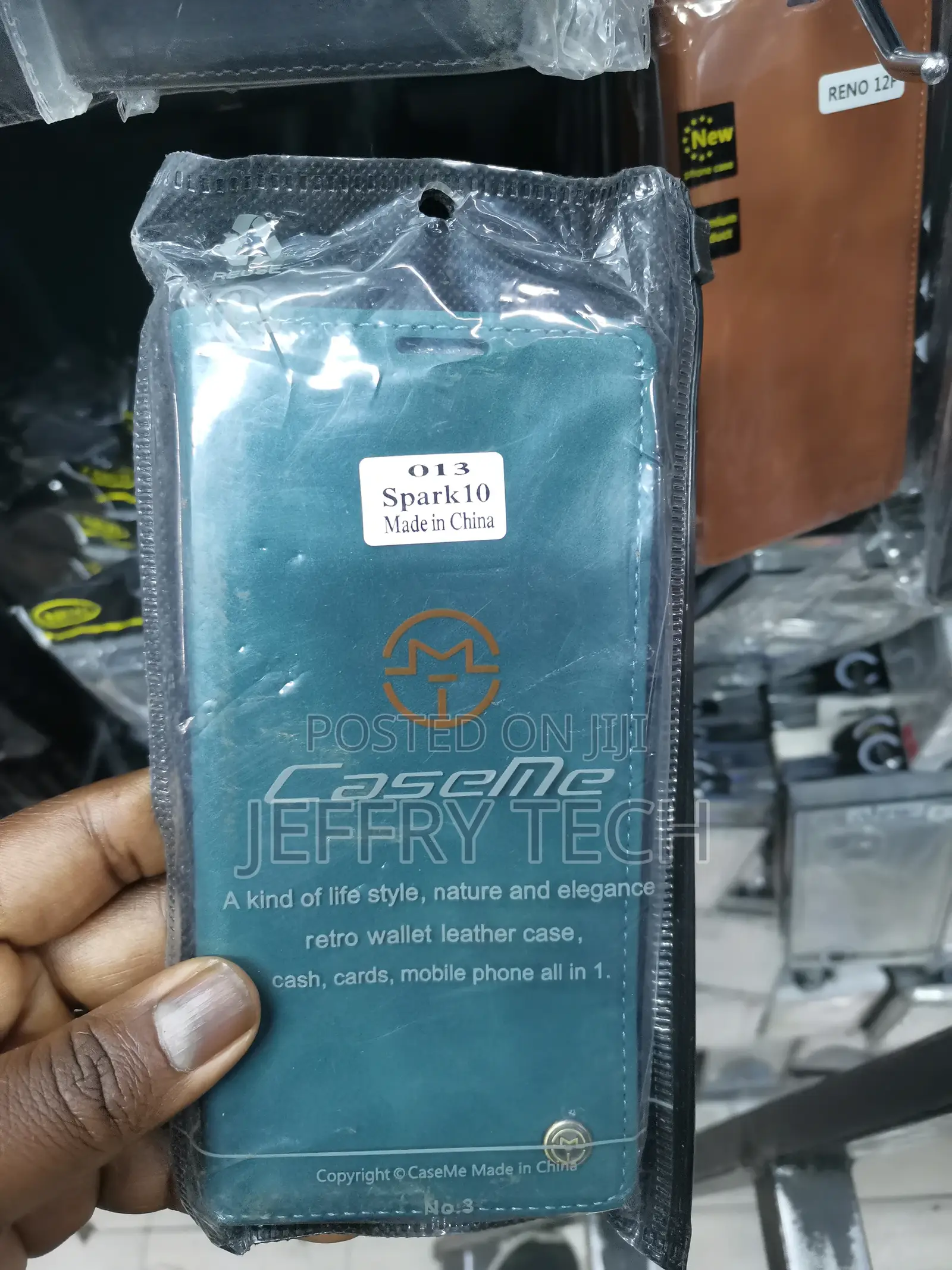 Caseme Magnet Flip Leather Case for Tecno Spark 10 -Green