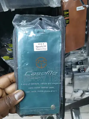 Caseme Magnet Flip Leather Case for Tecno Spark 10 -Green