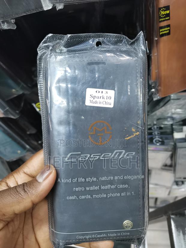 Caseme Flip Leather Case for Tecno Spark 10 -Black - main view