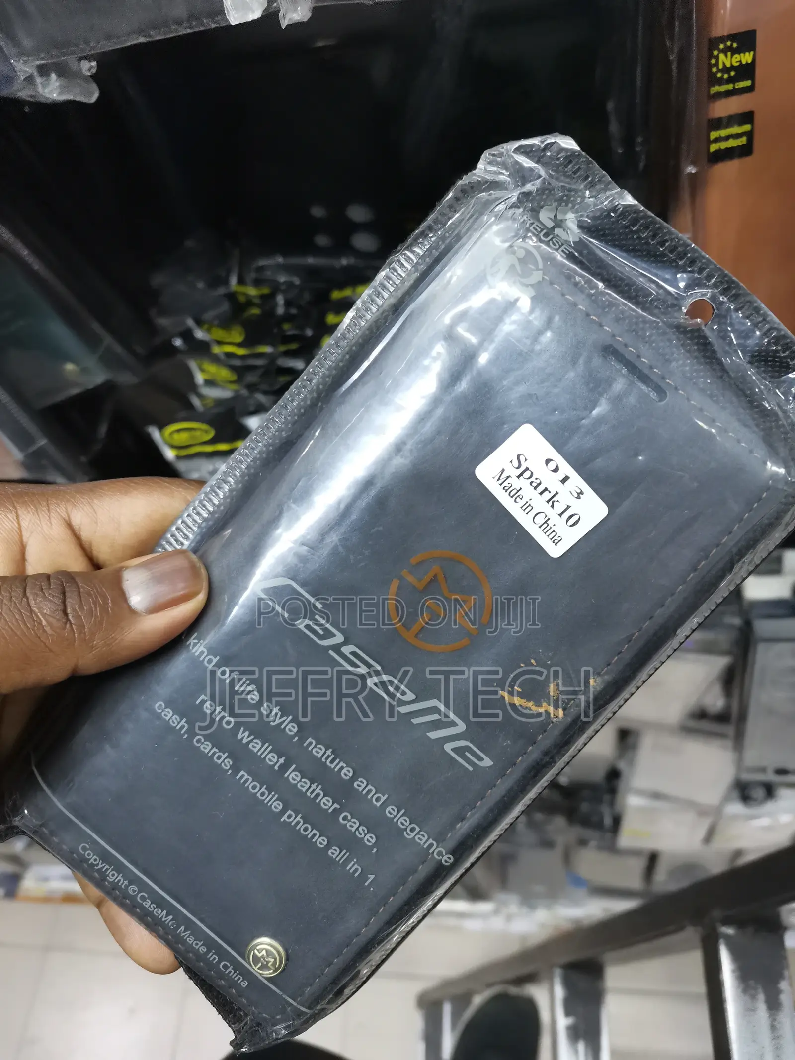 Caseme Flip Leather Case for Tecno Spark 10 -Black