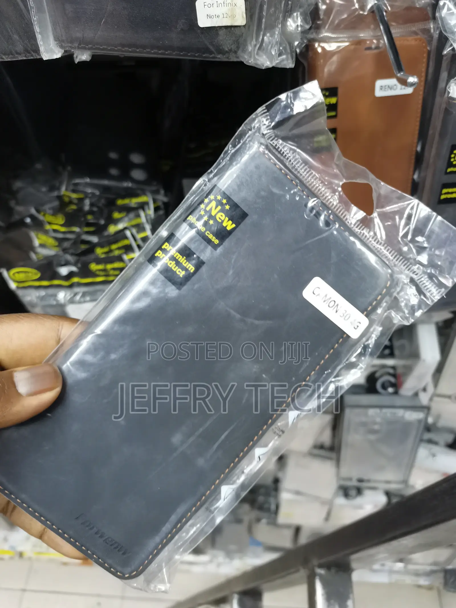 Leather Flip Case for Tecno Camon 30 4G,Card Slots-Black