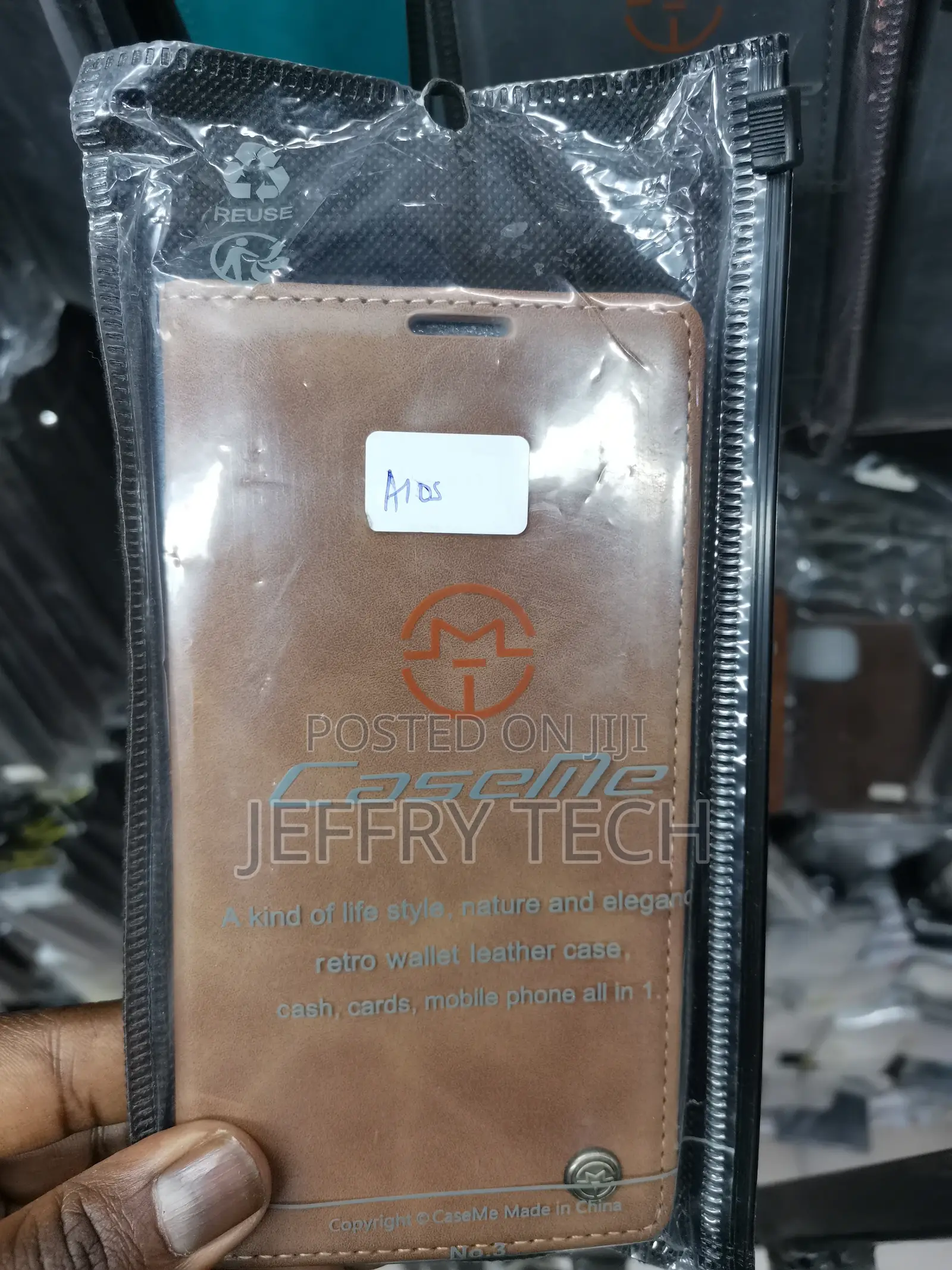 Caseme Samsung Galaxy A10S Leather Wallet Case -Brown