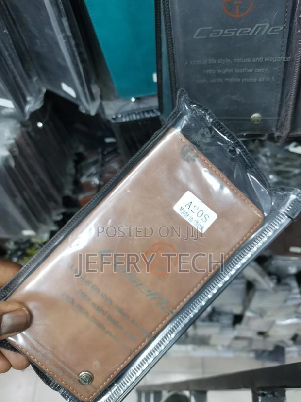 Caseme Samsung Galaxy A20S Leather Wallet Case-Brown - thumbnail 2