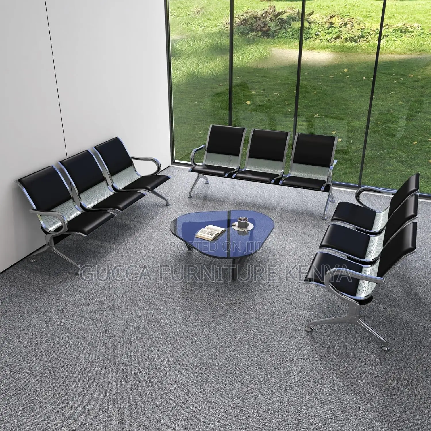 Benches: 3-Seater Semi Padded Airport Waiting Bench