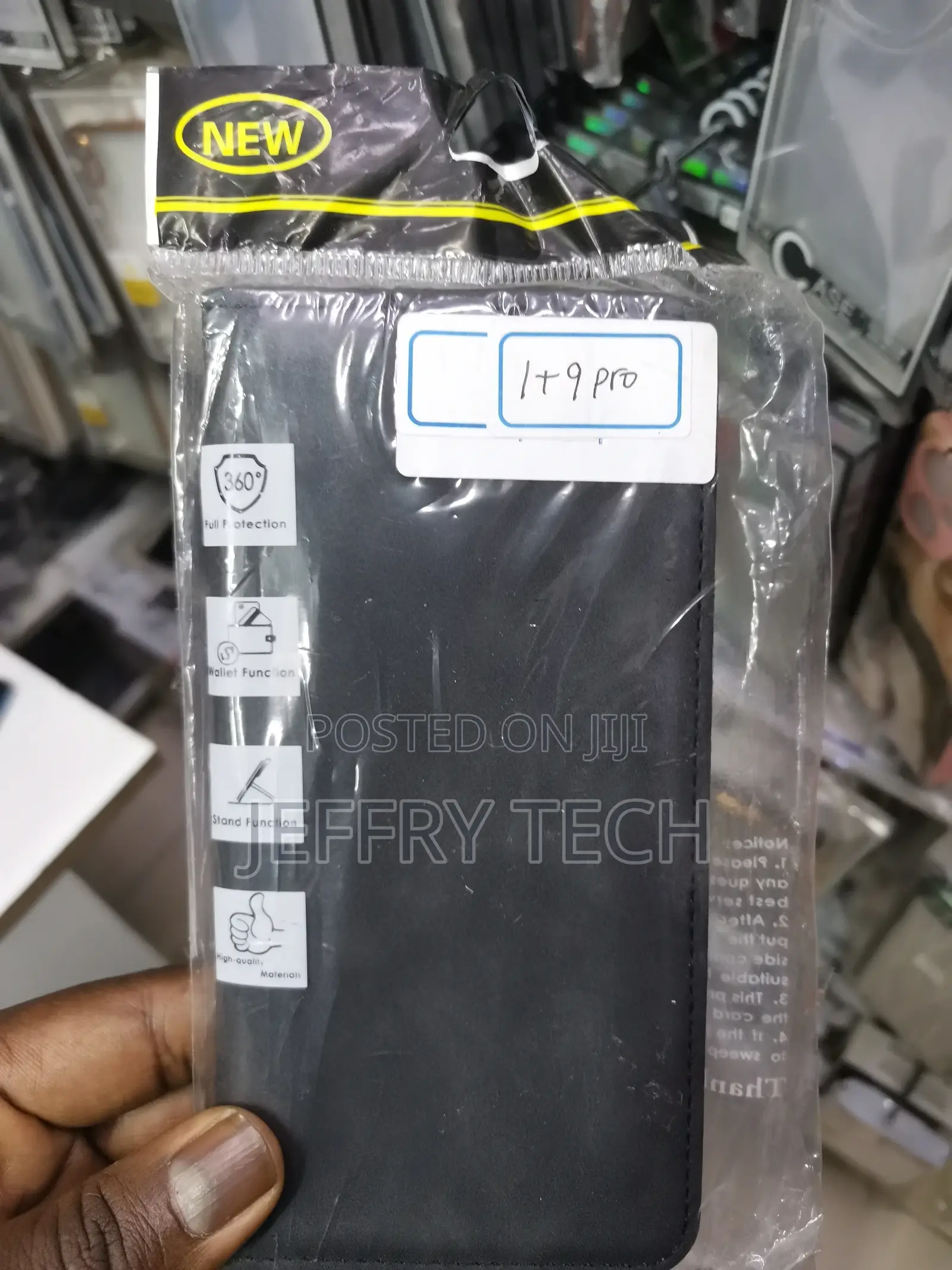 Leather Flip Case for Oneplus 9 Pro Slim Leather Case -Black