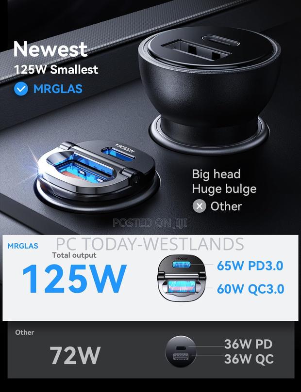 125w Usb C Car Charger Super Fast Charging for iPhone 16, - thumbnail 5