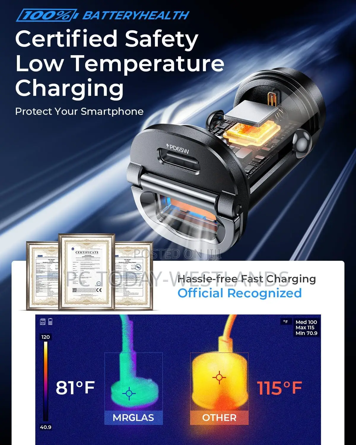125w Usb C Car Charger Super Fast Charging for iPhone 16,
