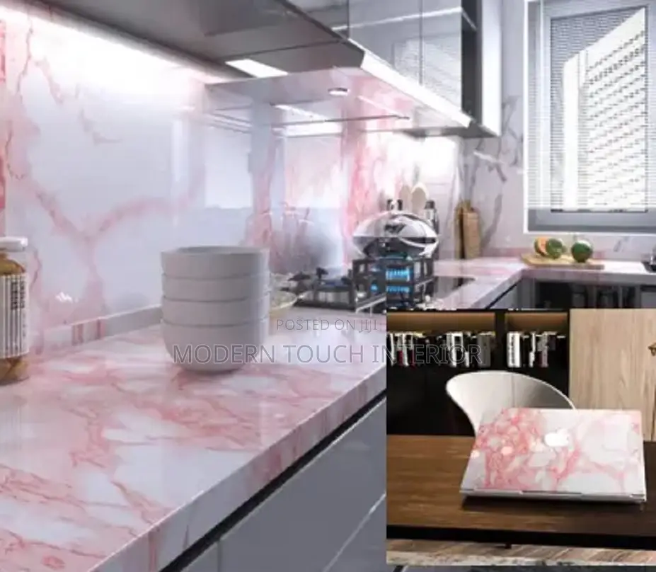 Peel and Stick Pink Contact Wallpaper