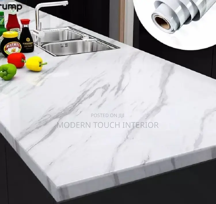 White Veined Marble Contact Paper