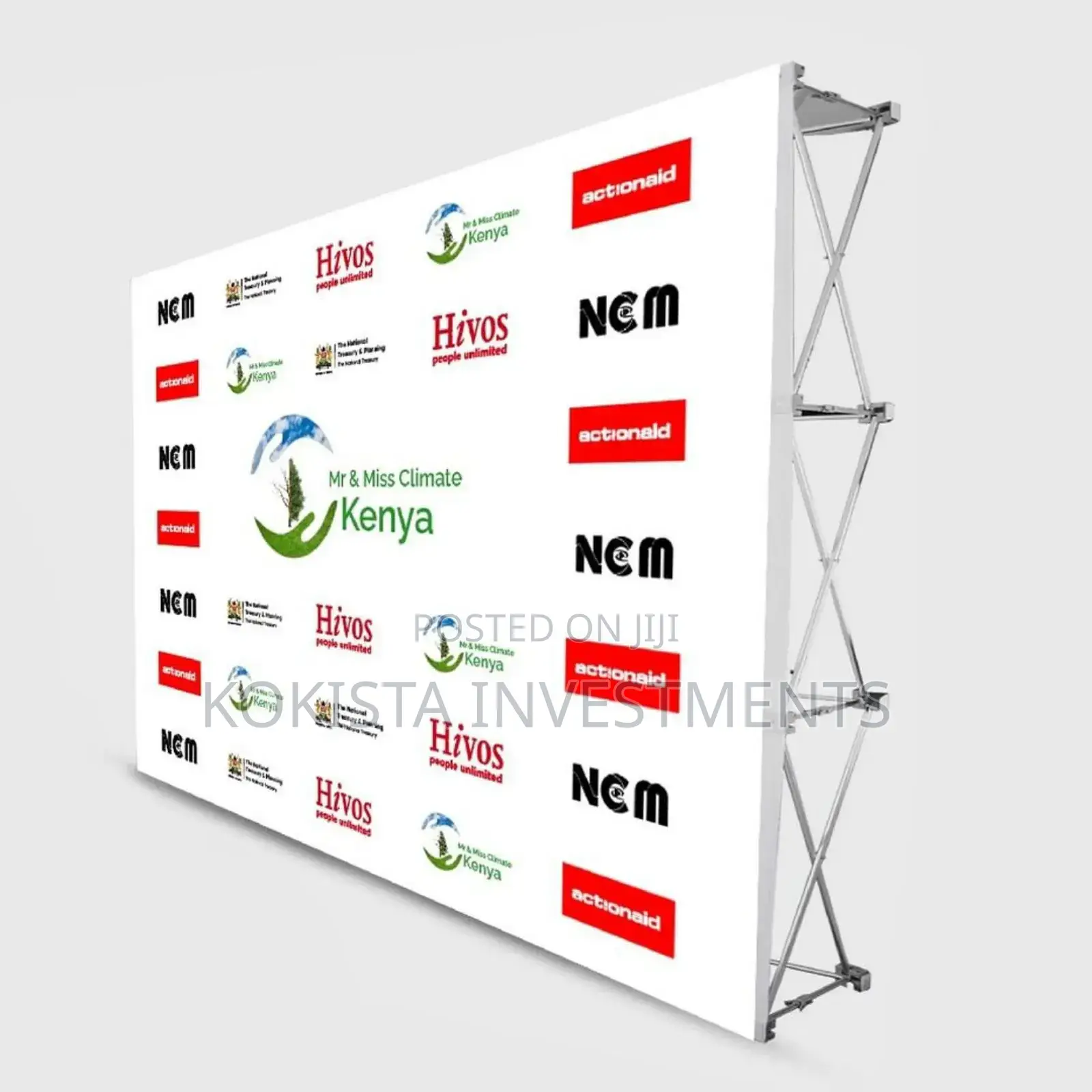 3 By 2.25 Backdrop/ Media Banner, Complete With Stand