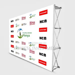 3 By 2.25 Backdrop/ Media Banner, Complete With Stand