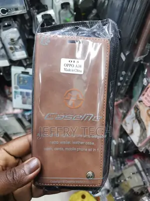 Oppo A38 5G Flip Cover | Leather | Inside Pockets-Brown