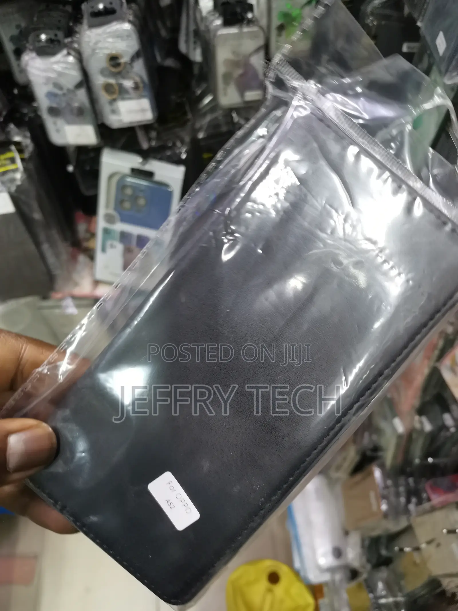 Oppo A52 Flip Case | Leather | With Card Pockects-Black