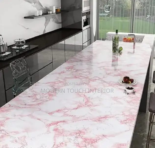 Pink Marble Adhesive Wallpaper