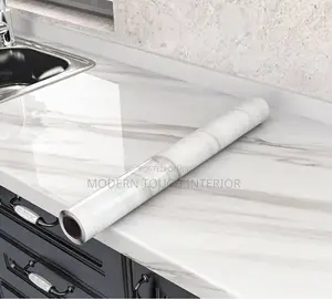 Modern White Marble Contact Paper