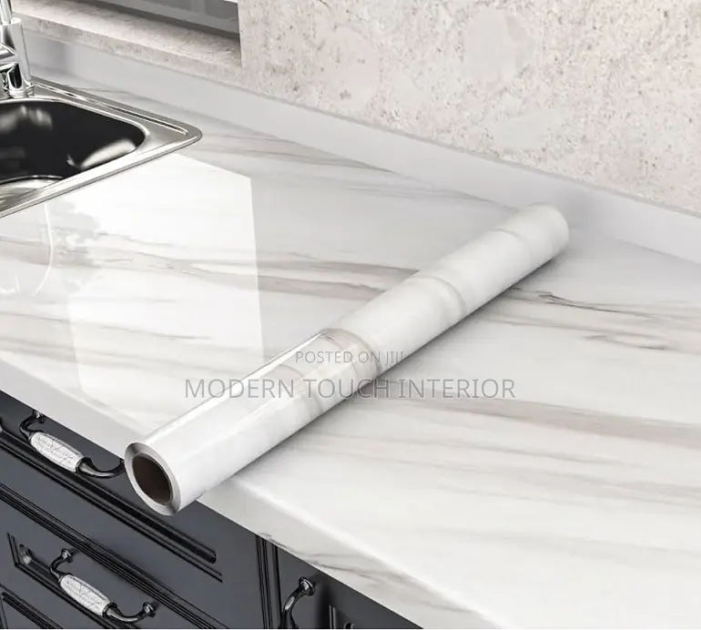 Modern White Marble Contact Paper