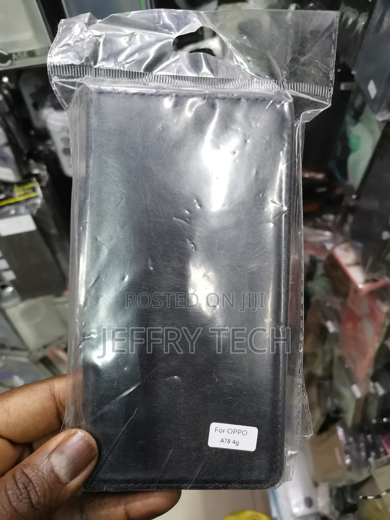 Leather Flip Case for Oppo A78 4G Phone Case Wallet -Black