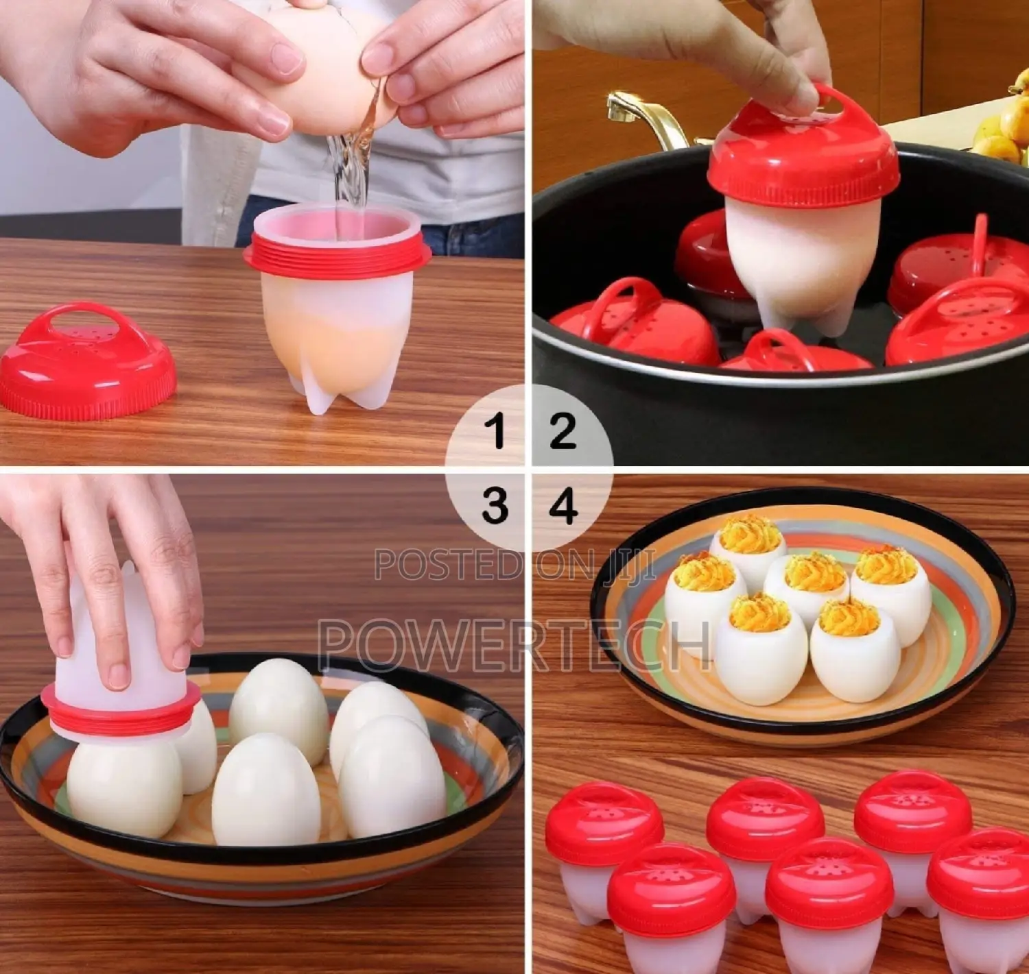 6pc Set Silicone Egg Poacher /Boiler.