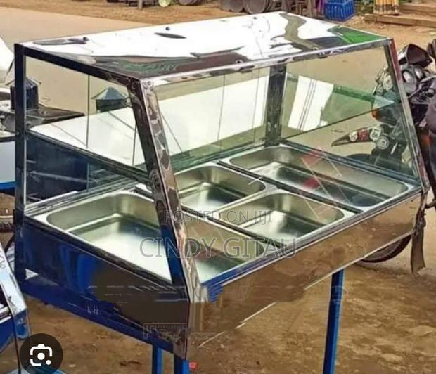 Complete Locally Fabricated Chips Warmer Display - main view
