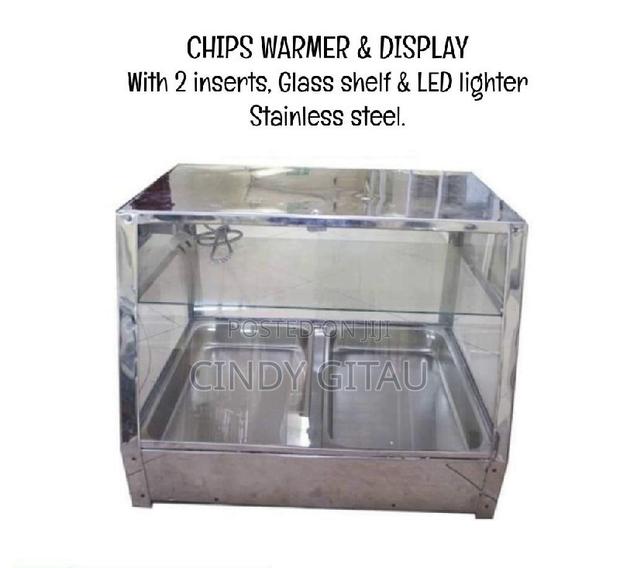 Locally Fabricated Chips Warmer Display With 2 Full Inserts