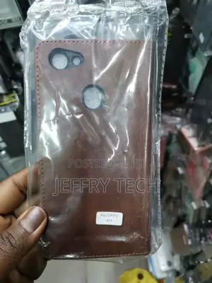 Leather Flip Case for OPPO A73 With Card Wallets -Brown