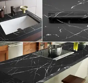 Waterproof Black Marble Contact Paper