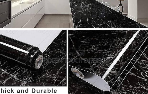 Modern Black Marble Contact Wallpaper