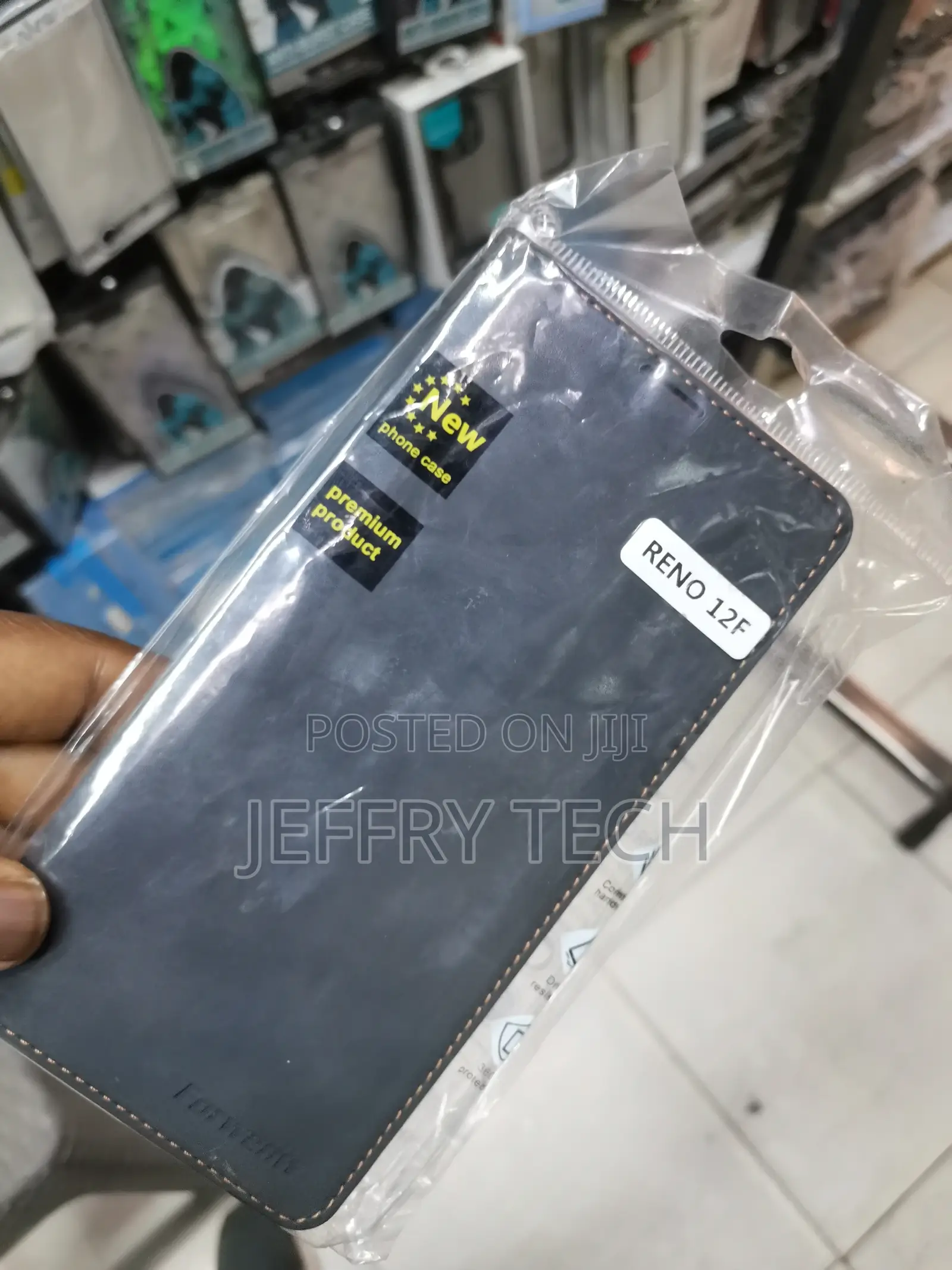 Flip Case for OPPO Reno 12F Cover Wallet Card Slot -Black