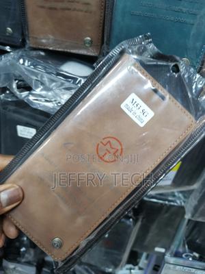 Leather Wallet Flip Case for Samsung Galaxy M53 5g-Brown - thumbnail 2