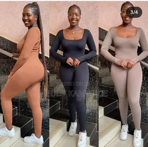 Black and Brown Body Hagging Jumpsuit