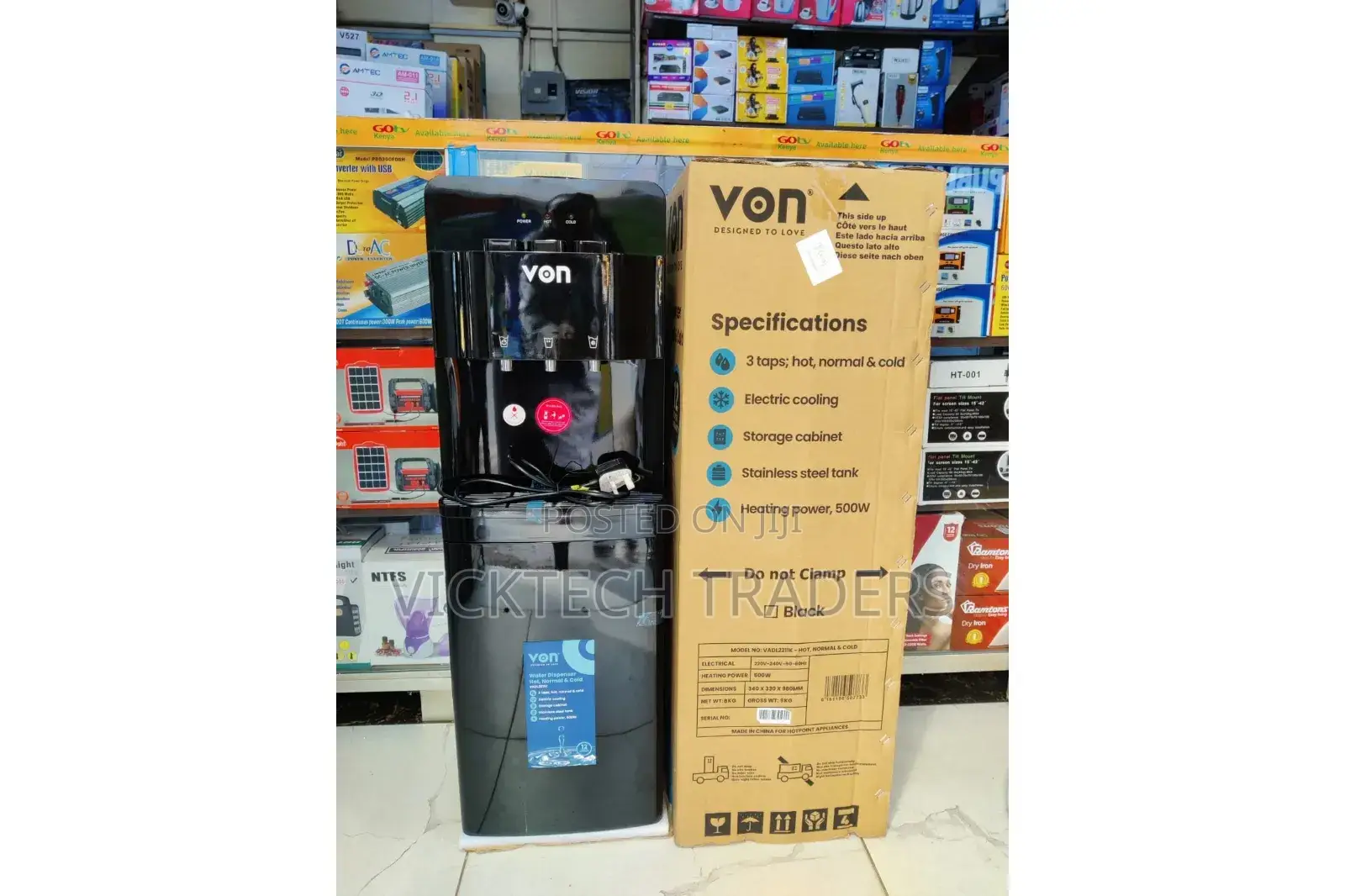 Water Dispenser/Von Hot, Normal and Cold, Electric Cooling