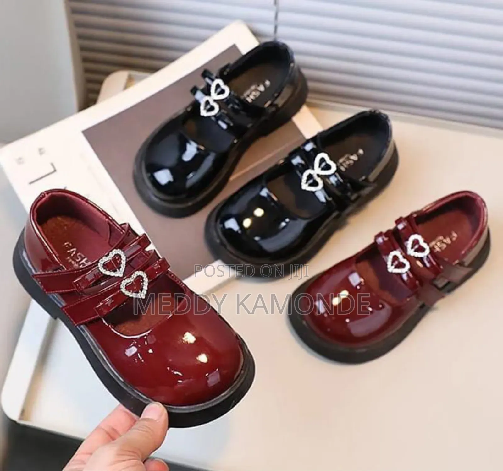 Maroon Black Kids Shoes