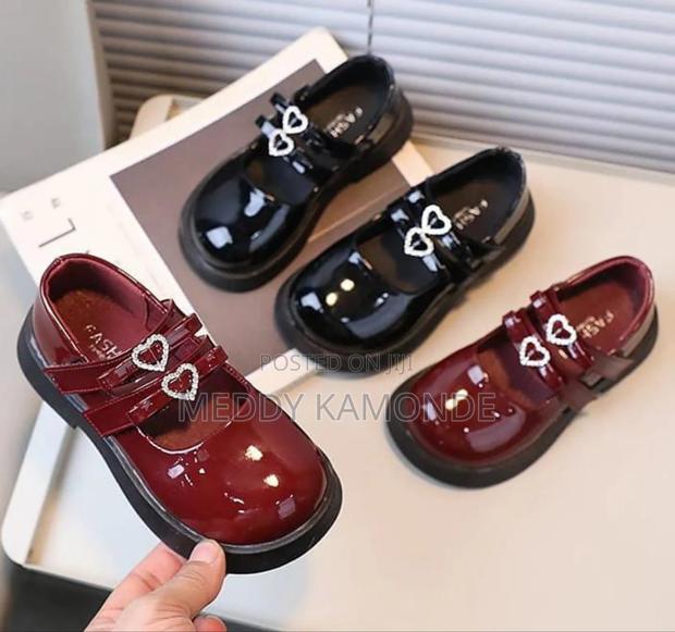 Maroon Black Kids Shoes - main view