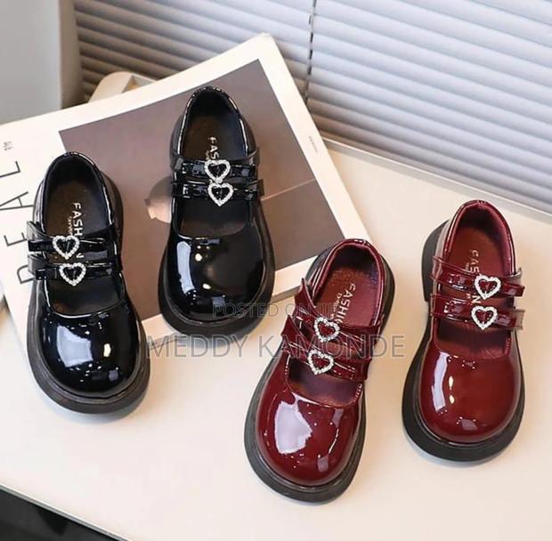 Maroon Black Kids Shoes - thumbnail 2