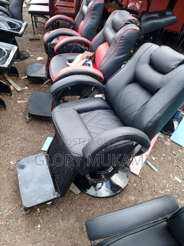 Black Leather Kinyozi Chair - main view