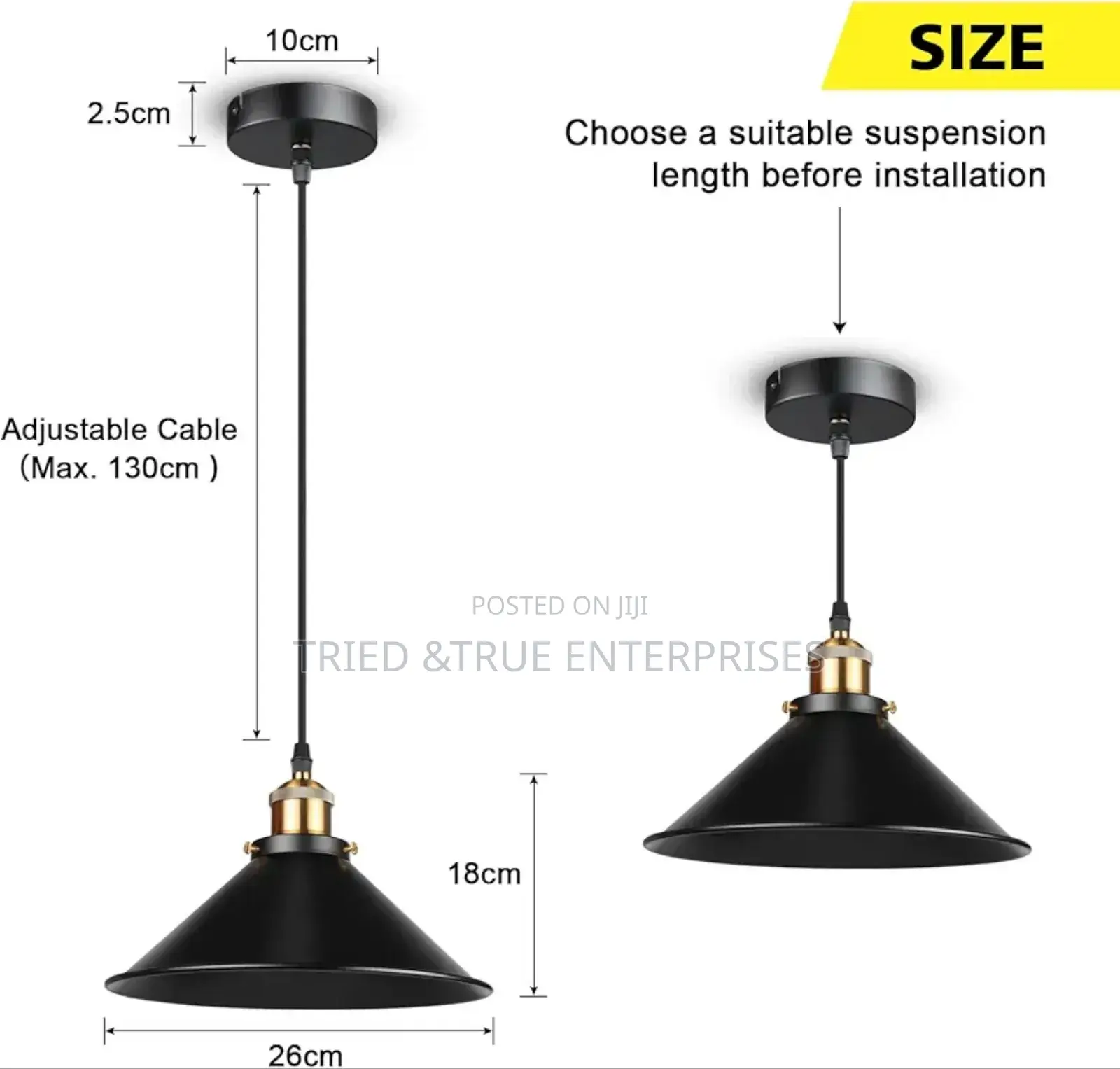 Black Single Pendant Light Gx3