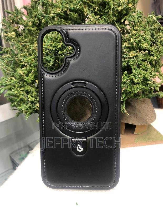 Leather Case for iPhone 16 Wireless Charging Phone Cover Wit
