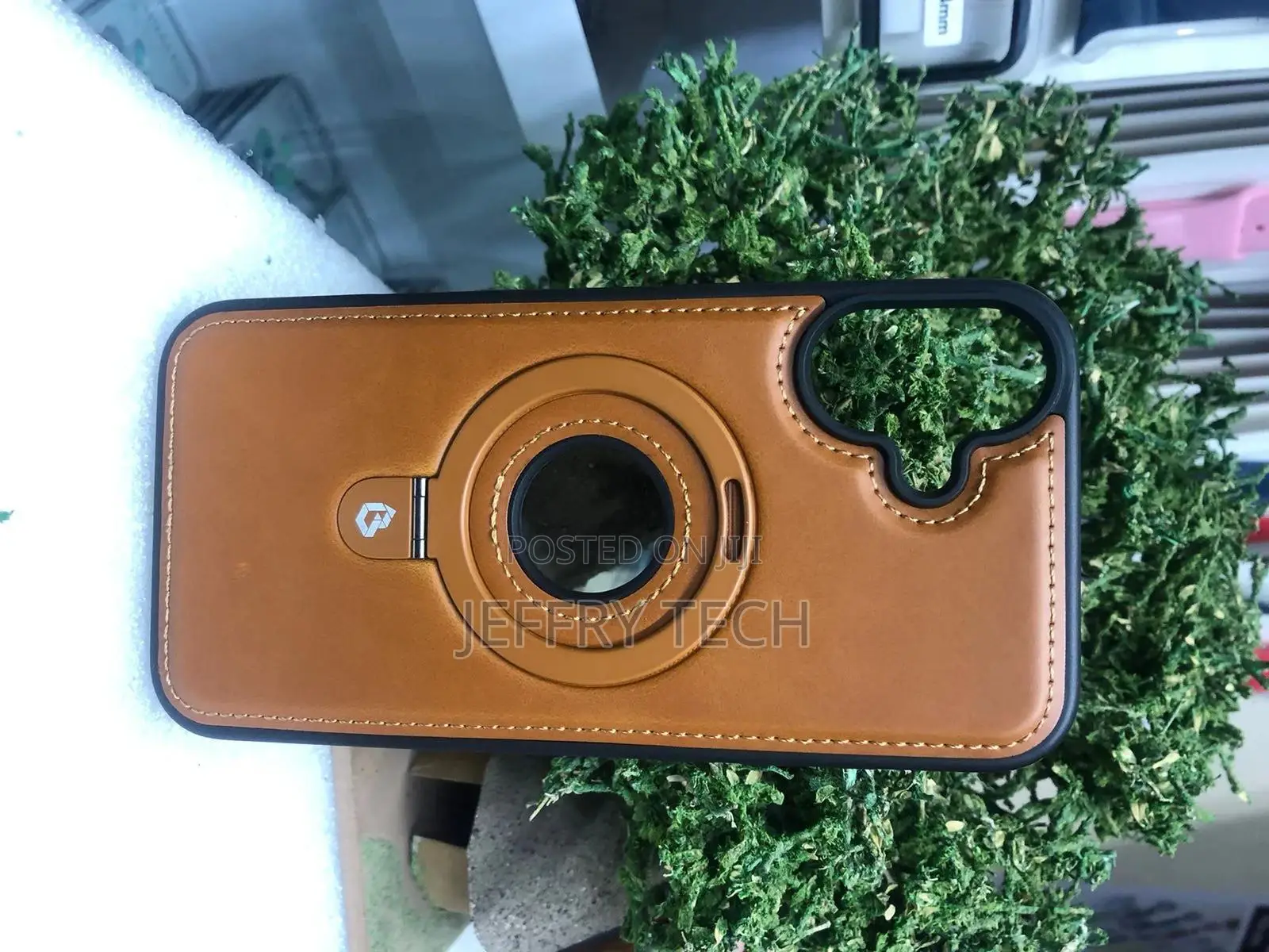 iPhone 16 Standing Case Magsafe,Premium Real Leather, Vegan,