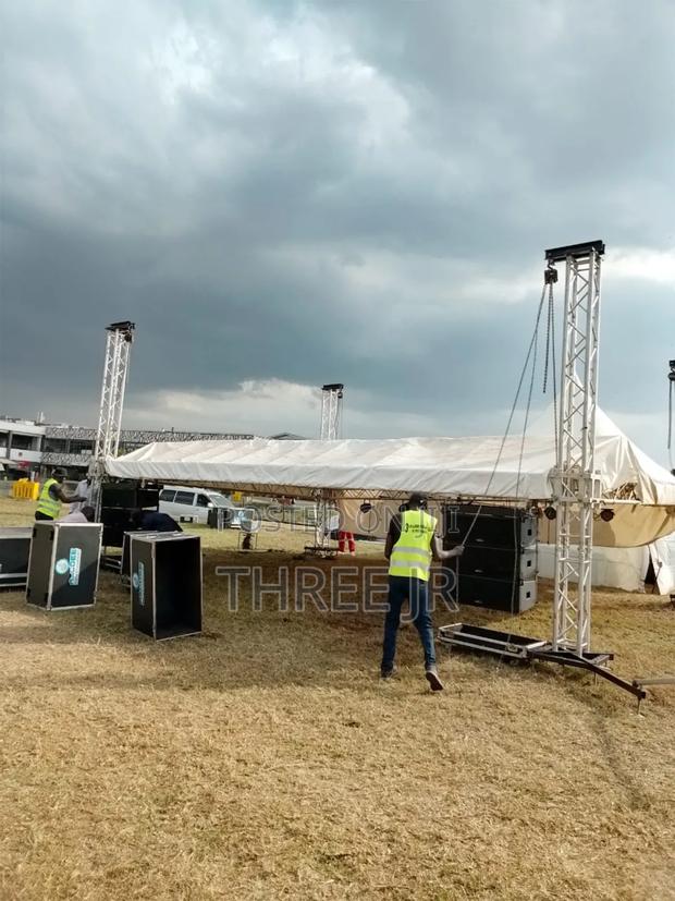 Stage Set Up With Goal Post Truss at Karen