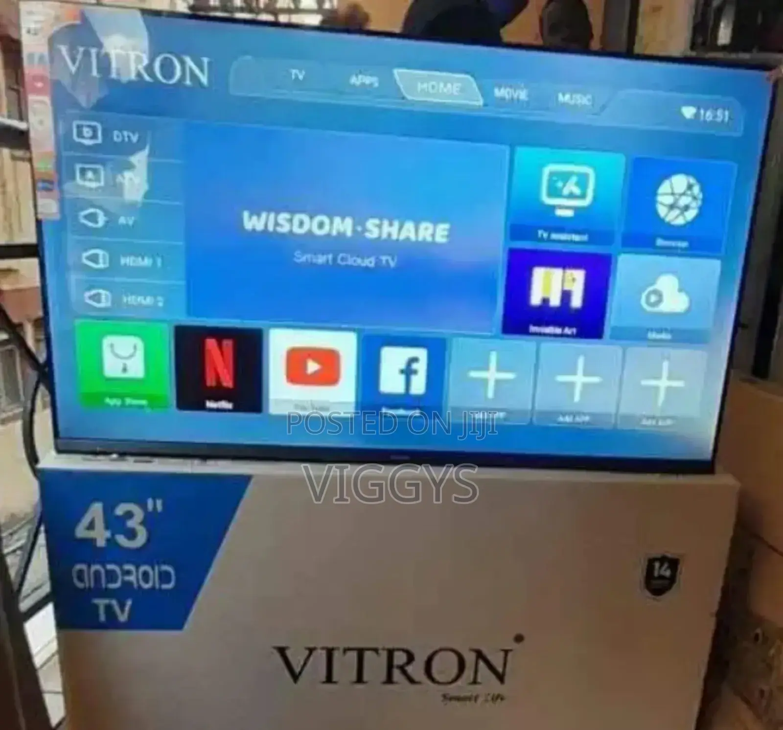 Vitron 43 Inch Smart Android Tv V76s/ Frameless