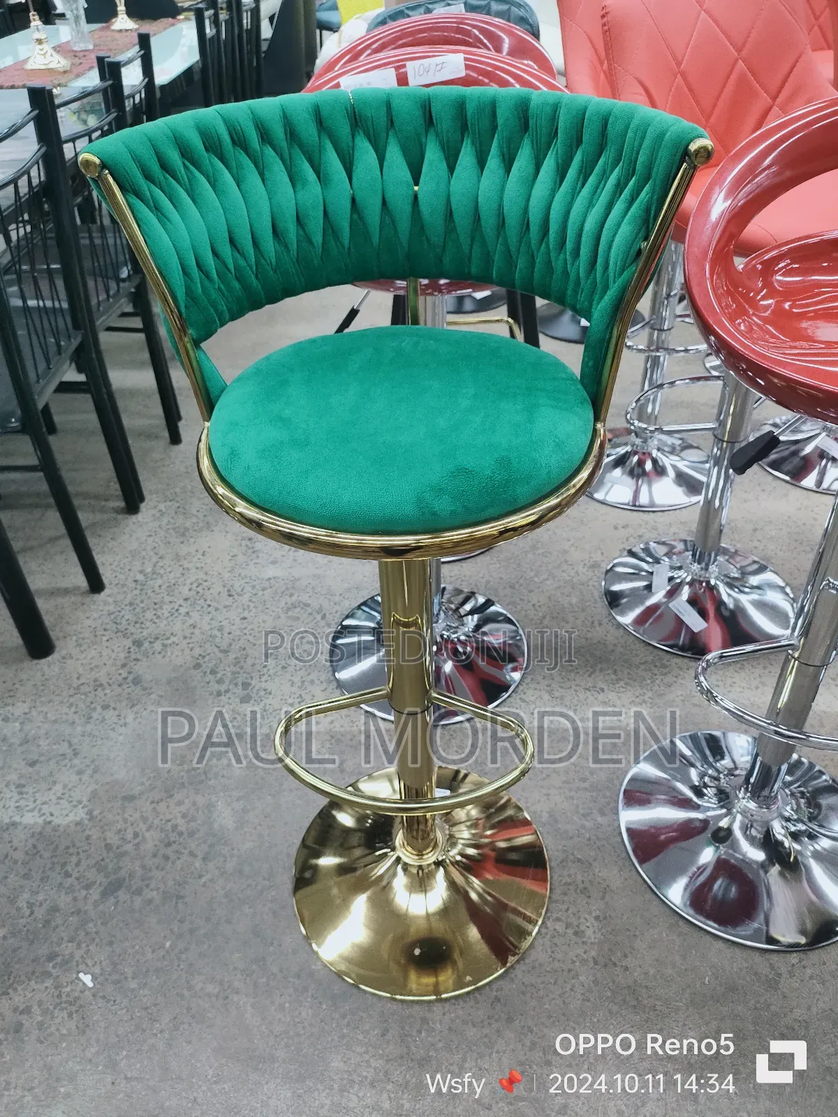 Gold Stand Adjustable Swivel Barstools